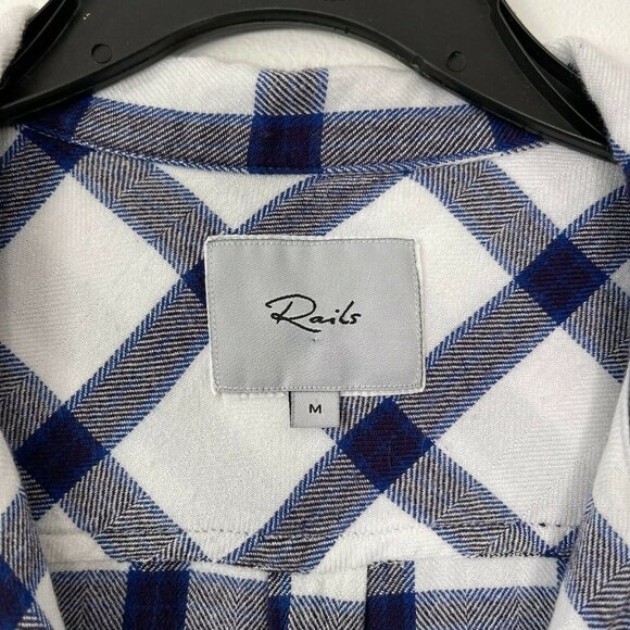 Rails M Plaid Short Sleeve Crop Button Down Shirt - Picture 6 of 7